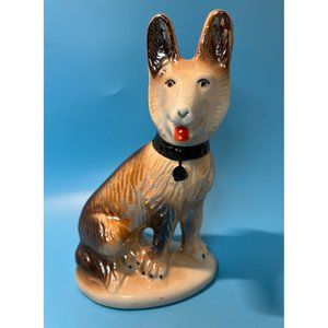 Ceramic German Shepard Brazil Vintage Police Dog 8" Tall Hand Painted Gift